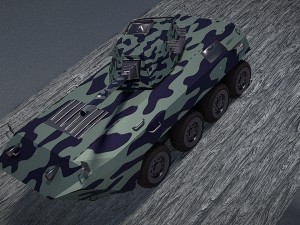 urban amvarmored mortar vehicle urban version 3D Model