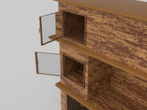 big cabinet rough wood texture 3D Model