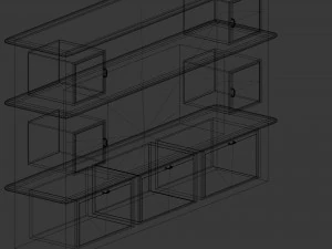 big cabinet rough wood texture 3D Model