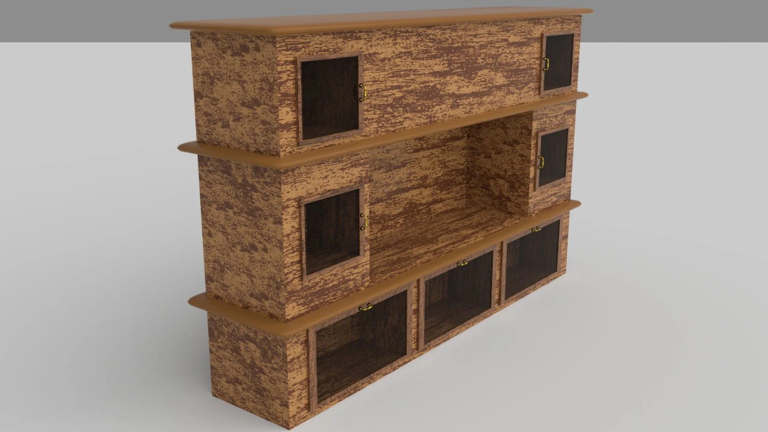 big cabinet rough wood texture 3D Model .c4d .max .obj .3ds .fbx .stl .blend