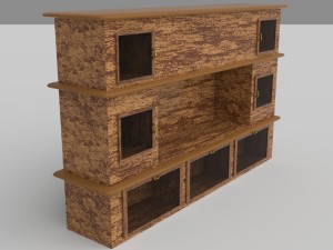big cabinet rough wood texture Model 3D