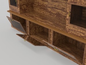 big cabinet rough wood texture Modello 3D