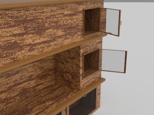 big cabinet rough wood texture Modello 3D