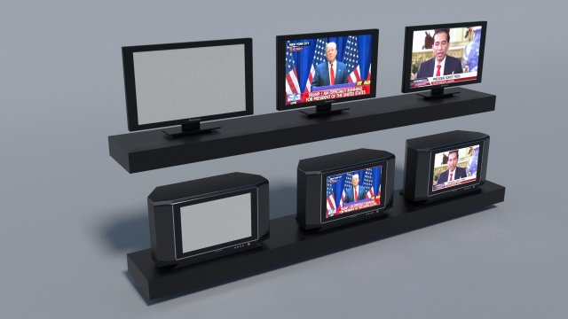 crt and lcd tv 3D Модель .c4d .max .obj .3ds .fbx .stl .blend 