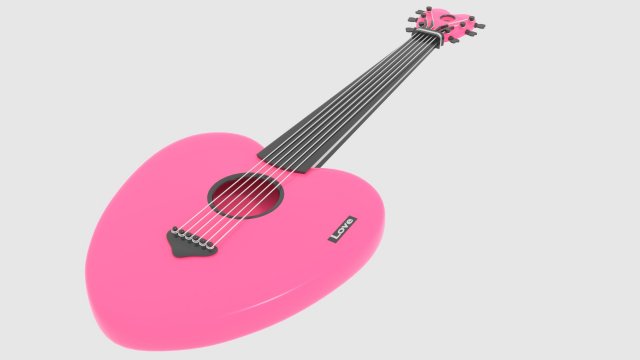 love guitar Modelo 3D .c4d .max .obj .3ds .fbx .stl .blend 