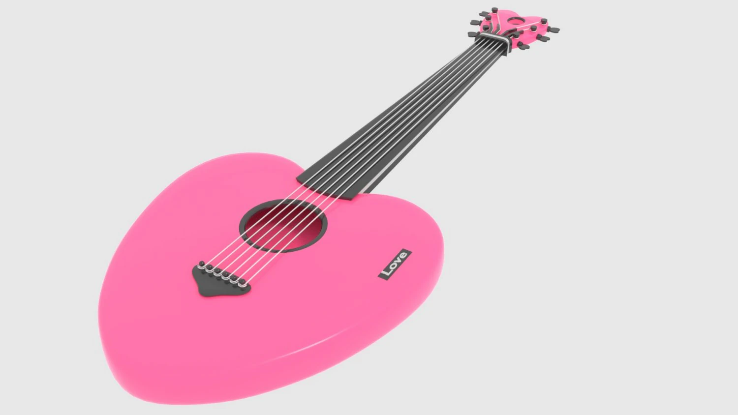 liebe Gitarre 3D Modell .c4d .max .obj .3ds .fbx .stl .blend 