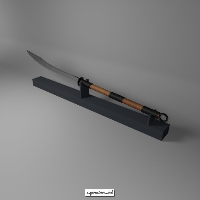 Naginata 3D 모델 .c4d .max .obj .3ds .fbx .stl .blend 