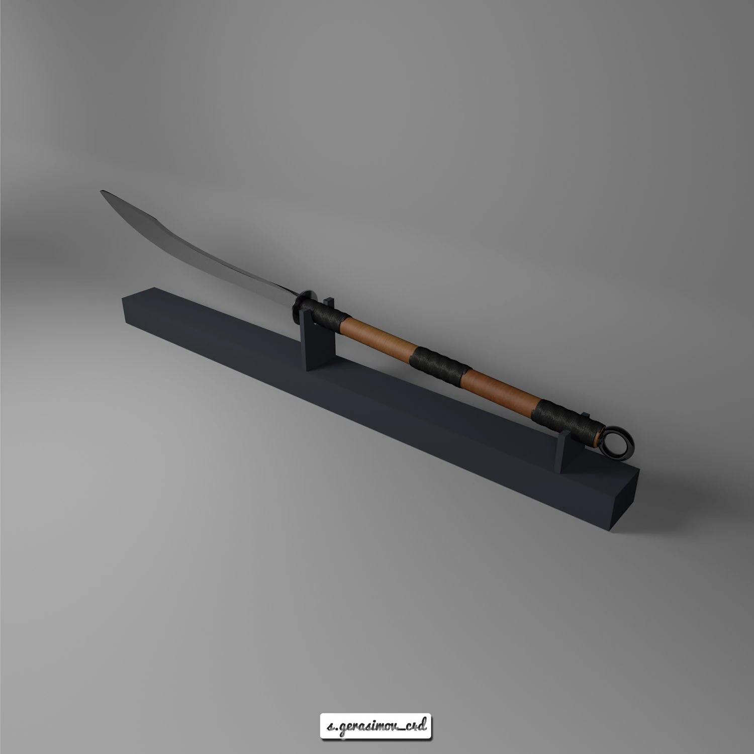 Naginata 3D Model .c4d .max .obj .3ds .fbx .stl .blend 