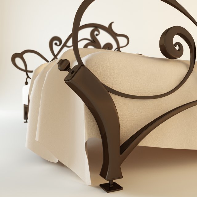 hammered bed 3D 모델 .c4d .max .obj .3ds .fbx .stl .blend 