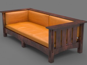 sofa wooden 3D 모델