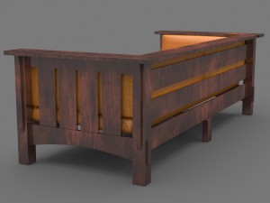 sofa wooden 3D Модель