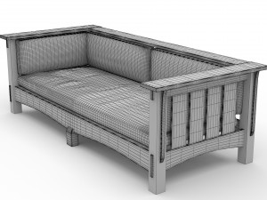 sofa wooden 3D Модель