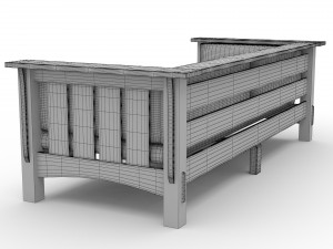 sofa wooden 3D Модель