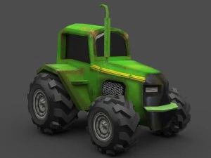 trator de baixo poli Modelo 3D