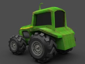 trator de baixo poli Modelo 3D