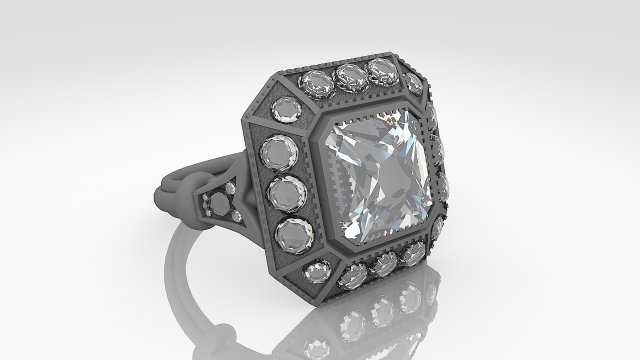 diamond ring 3D Model .c4d .max .obj .3ds .fbx .stl .blend 