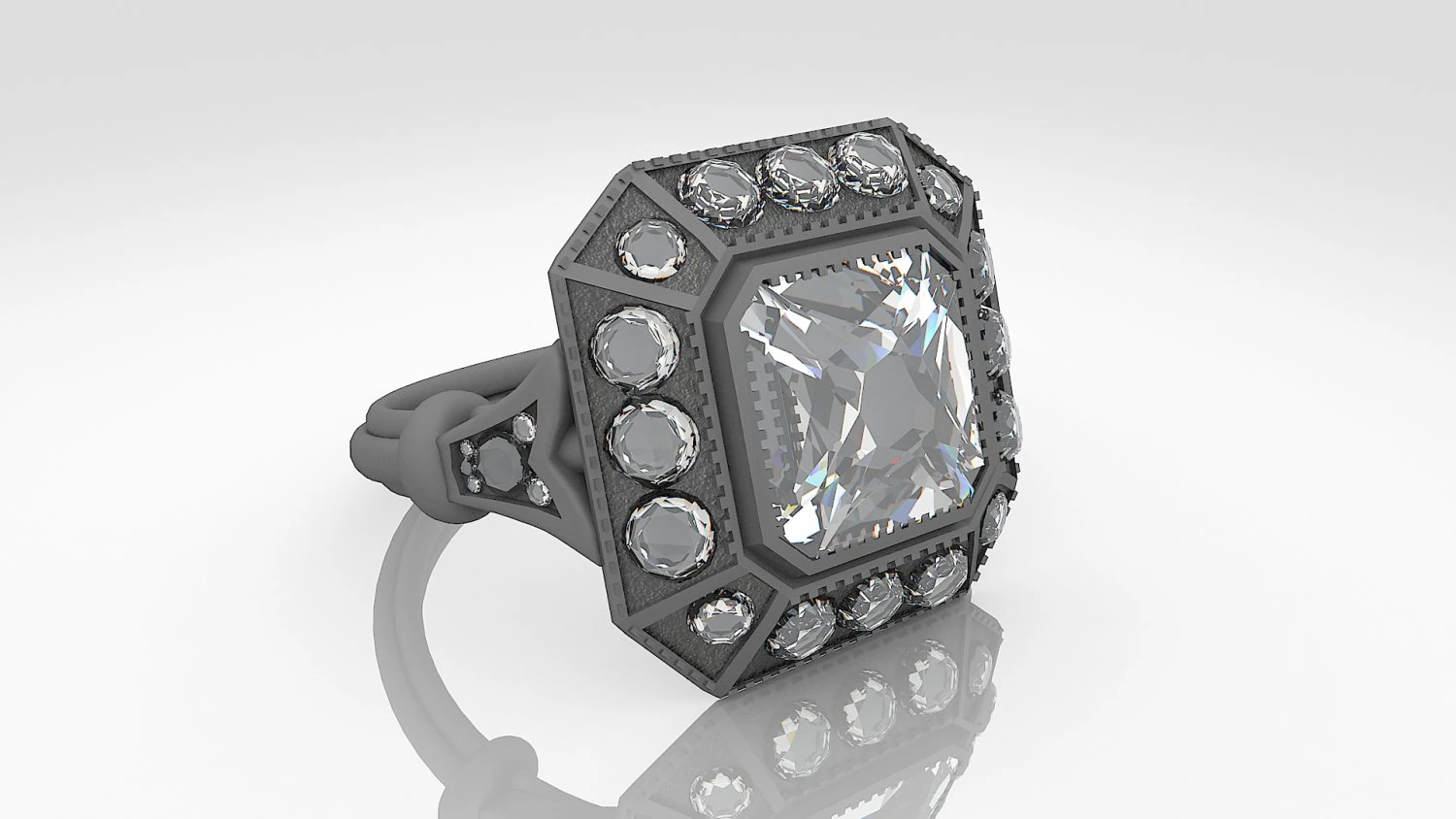 diamond ring 3D Model .c4d .max .obj .3ds .fbx .stl .blend 