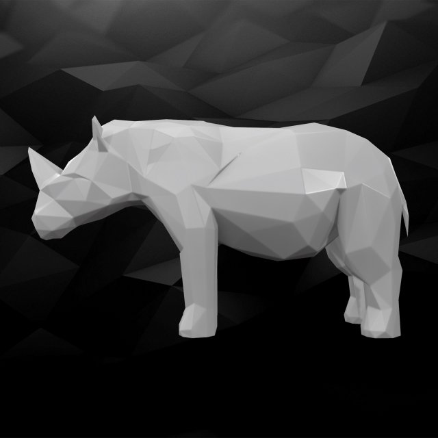 3d printable rhino model Modello di stampa 3D .c4d .max .obj .3ds .fbx .stl .blend 