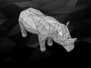 3d printable rhino model Modello di stampa 3D