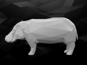 3d printable hippo model 3Dプリントモデル