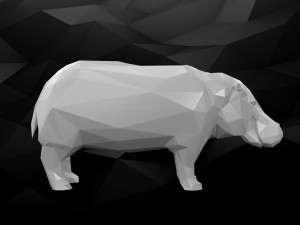 3d printable hippo model 3Dプリントモデル