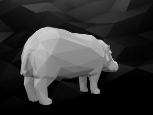 3d printable hippo model 3Dプリントモデル