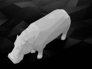 3d printable hippo model 3Dプリントモデル