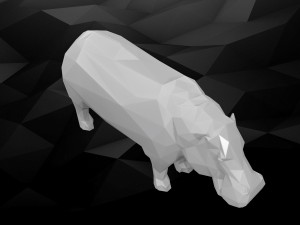 3d printable hippo model 3Dプリントモデル