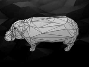 3d printable hippo model 3Dプリントモデル