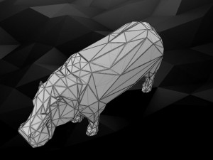 3d printable hippo model 3Dプリントモデル