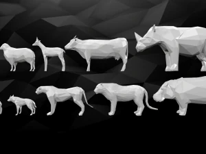 pack de animales de baja poli imprimibles en 3d Modelo de impresión 3D