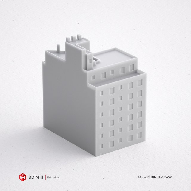 3d print miniature building rb-us-ny-001 3Dプリントモデル .c4d .max .obj .3ds .fbx .stl .blend 