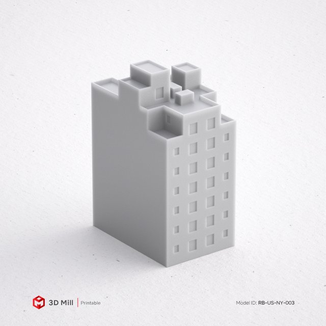 3d print miniature building rb-us-ny-003 Model Cetak 3D .c4d .max .obj .3ds .fbx .stl .blend 