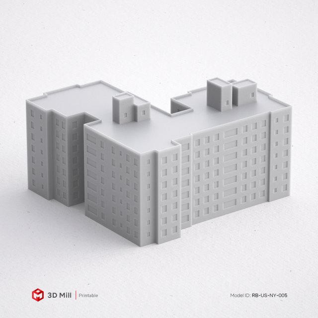 3d print miniature building rb-us-ny-005 3Dプリントモデル .c4d .max .obj .3ds .fbx .stl .blend 