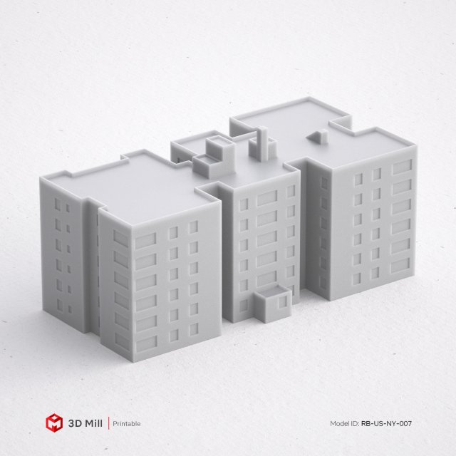 3d print miniature building rb-us-ny-007 Modello di stampa 3D .c4d .max .obj .3ds .fbx .stl .blend 