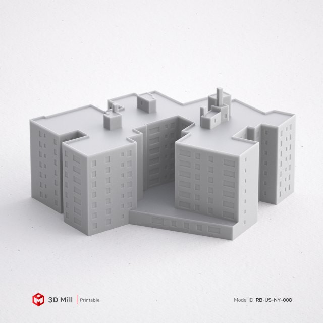 3d print miniature building rb-us-ny-008 Modello di stampa 3D .c4d .max .obj .3ds .fbx .stl .blend 