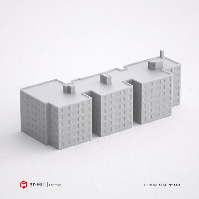3d print miniature building rb-us-ny-009 Model do druku 3D .c4d .max .obj .3ds .fbx .stl .blend 