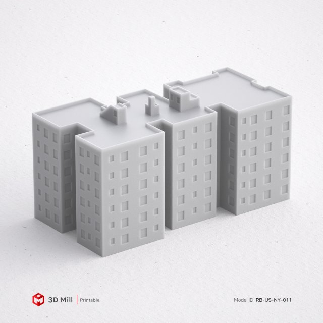 3d print miniature building rb-us-ny-011 3D Принт Модель .c4d .max .obj .3ds .fbx .stl .blend 