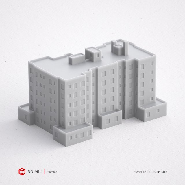 3d print miniature building rb-us-ny-012 3D 打印模型 .c4d .max .obj .3ds .fbx .stl .blend 