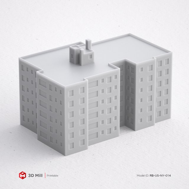 3d print miniature building rb-us-ny-014 3Dプリントモデル .c4d .max .obj .3ds .fbx .stl .blend