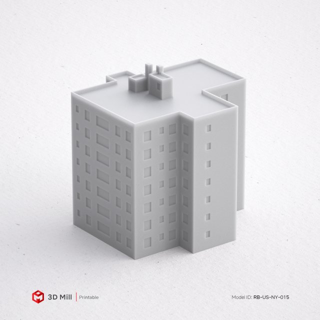 3d print miniature building rb-us-ny-015 3D Принт Модель .c4d .max .obj .3ds .fbx .stl .blend 