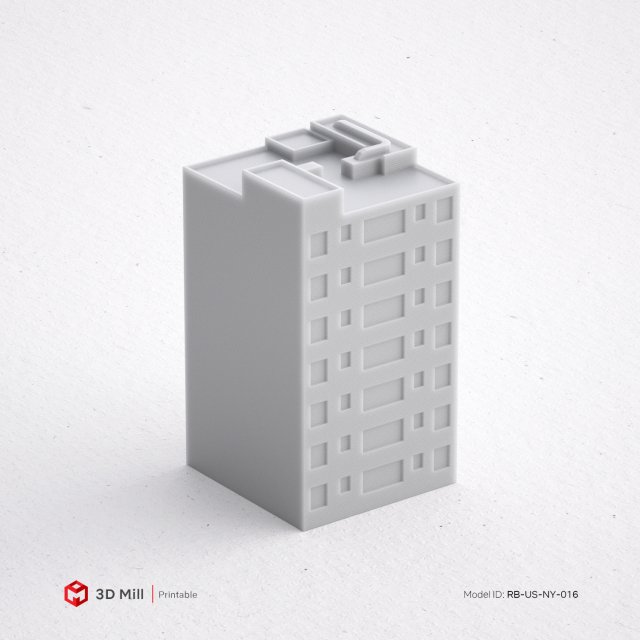 3d print miniature building rb-us-ny-016 3D प्रिंट मॉडल .c4d .max .obj .3ds .fbx .stl .blend 