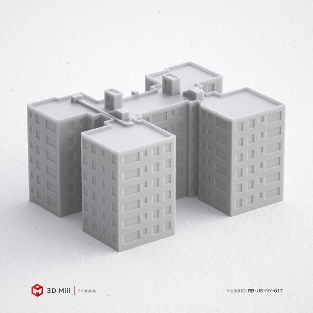 3d print miniature building rb-us-ny-017 Model Cetak 3D .c4d .max .obj .3ds .fbx .stl .blend 