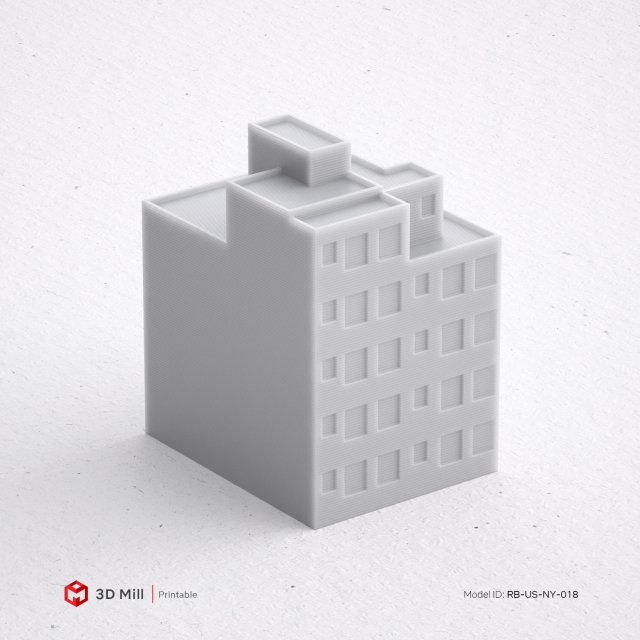 3d print miniature building rb-us-ny-018 3D प्रिंट मॉडल .c4d .max .obj .3ds .fbx .stl .blend 