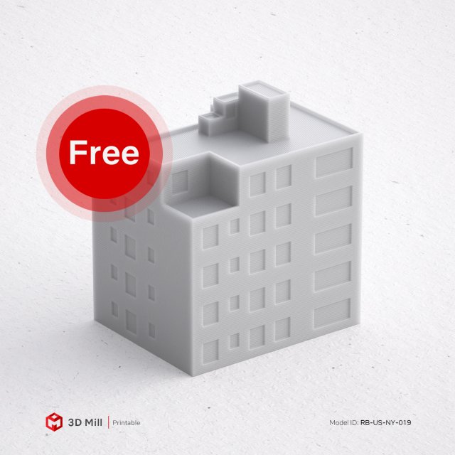 free 3d print miniature building rb-us-ny-019 Modelo de impresión 3D .c4d .max .obj .3ds .fbx .stl .blend 