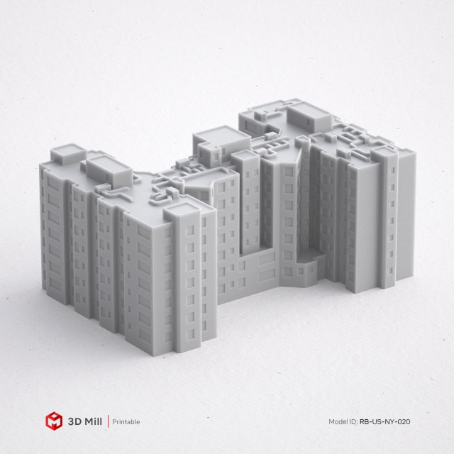 3d print miniature building rb-us-ny-020 3Dプリントモデル .c4d .max .obj .3ds .fbx .stl .blend 