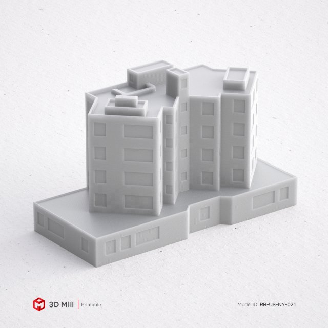 3d print miniature building rb-us-ny-021 3D Print Model .c4d .max .obj .3ds .fbx .stl .blend 