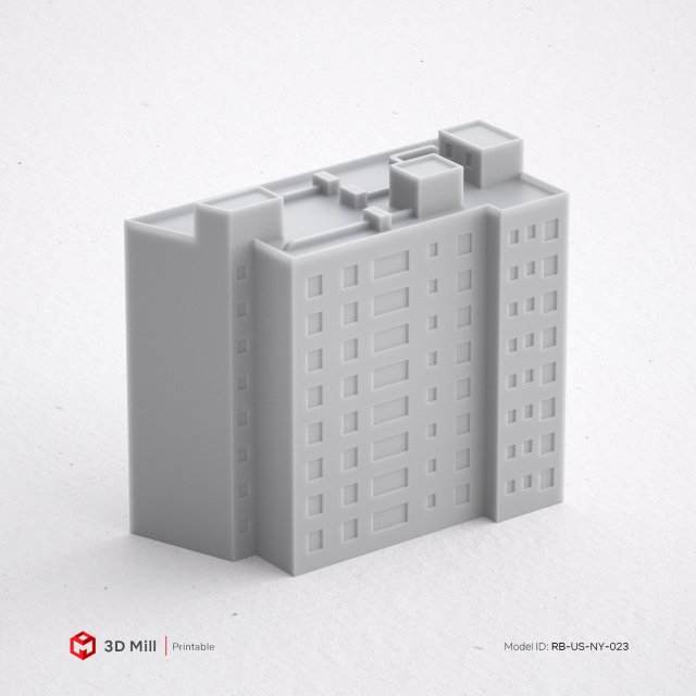 3d print miniature building rb-us-ny-023 3D printmodel .c4d .max .obj .3ds .fbx .stl .blend