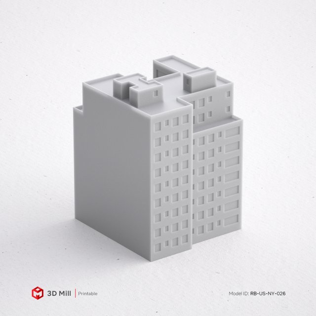 3d print miniature building rb-us-ny-026 Model Cetak 3D .c4d .max .obj .3ds .fbx .stl .blend 