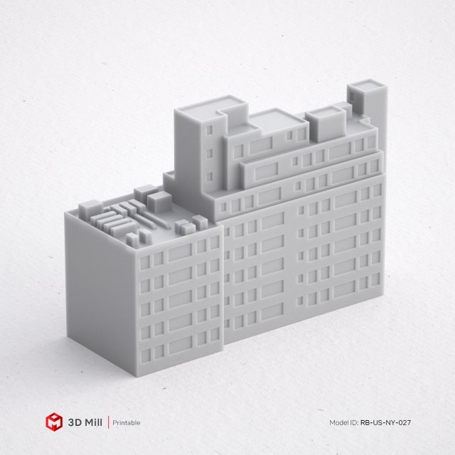 3d print miniature building rb-us-ny-027 Modello di stampa 3D .c4d .max .obj .3ds .fbx .stl .blend 